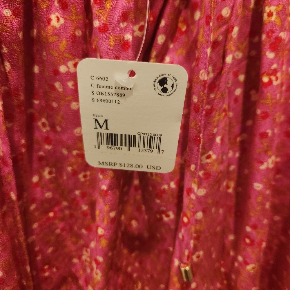 Free People: Pink Dress With Backties Size M - Picture 6 of 6